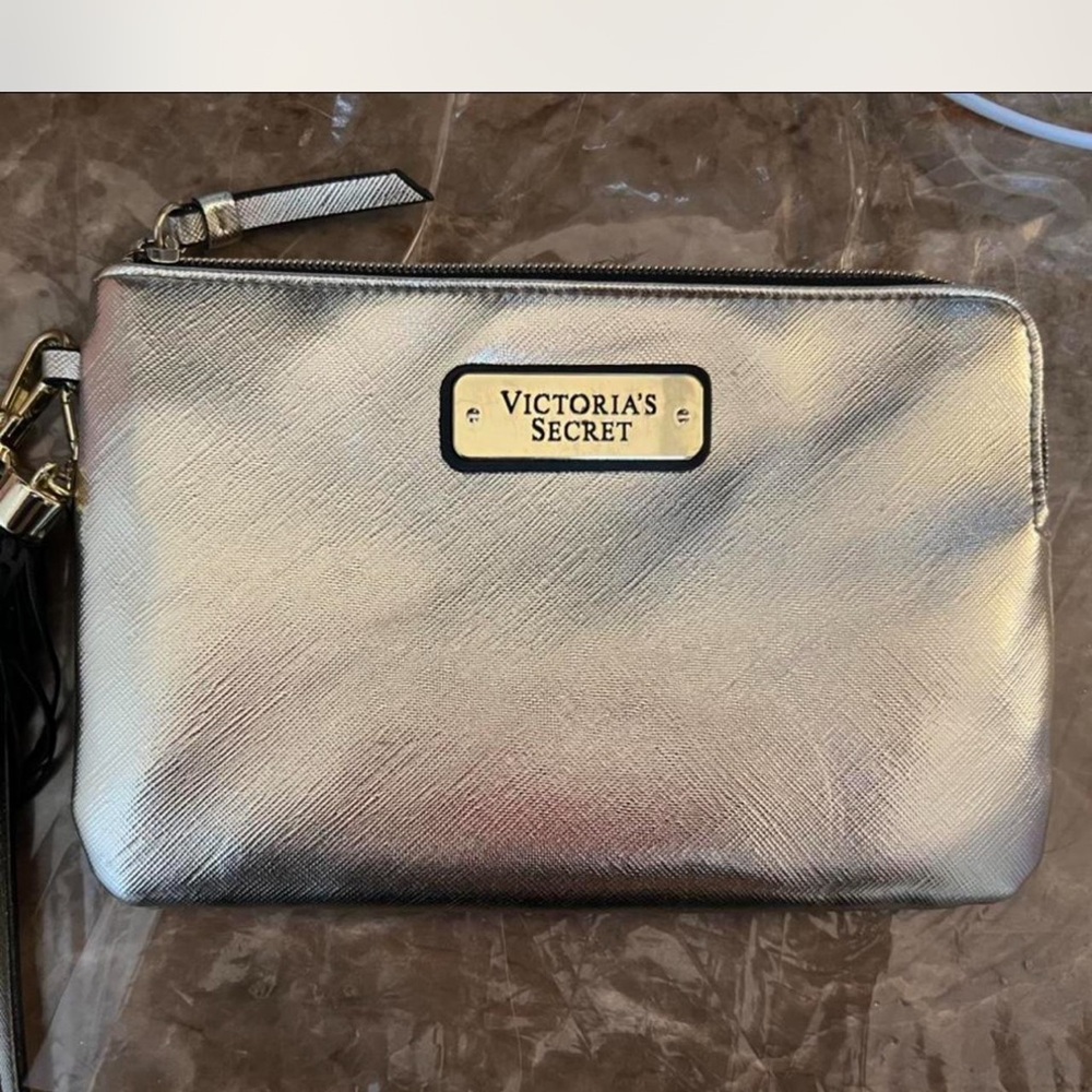 Victoria's Secret Metallic Silver Wristlet